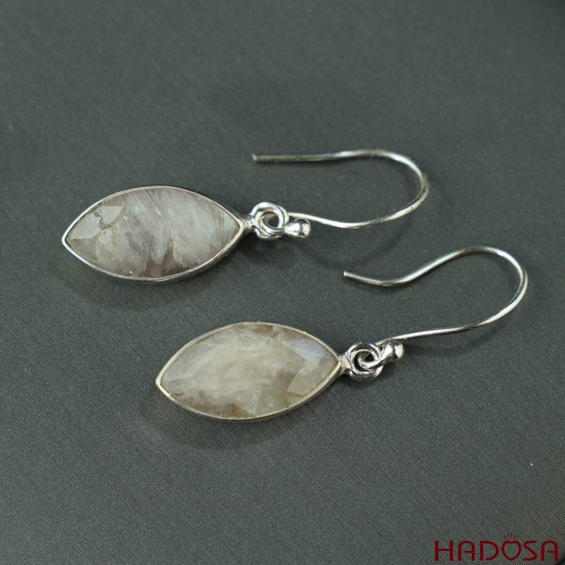 Hoa tai đá Sappire  bạc 925 cao cấp