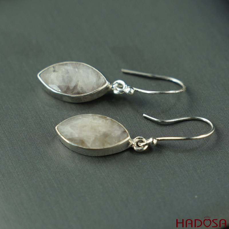 Hoa tai đá Sappire  bạc 925 cao cấp