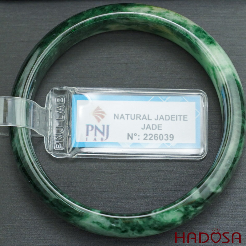 Vòng Ngọc Cẩm Thạch lá hẹ xanh lí đậm ni 50