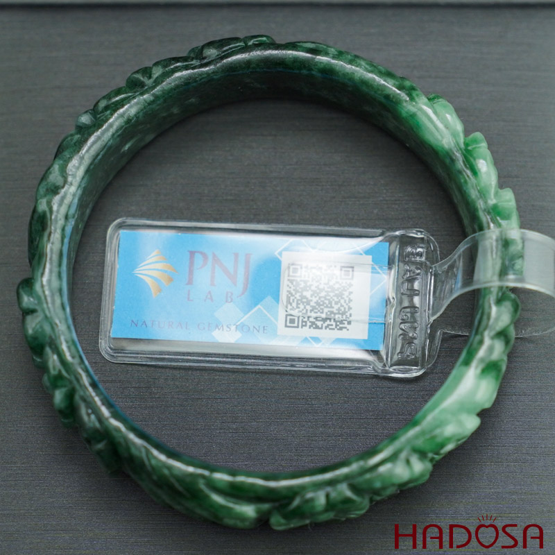 Vòng Ngọc Cẩm Thạch chạm hoa ni 50