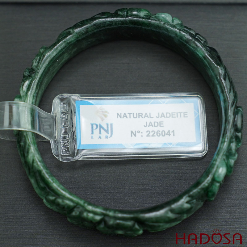 Vòng Ngọc Cẩm Thạch chạm hoa ni 50