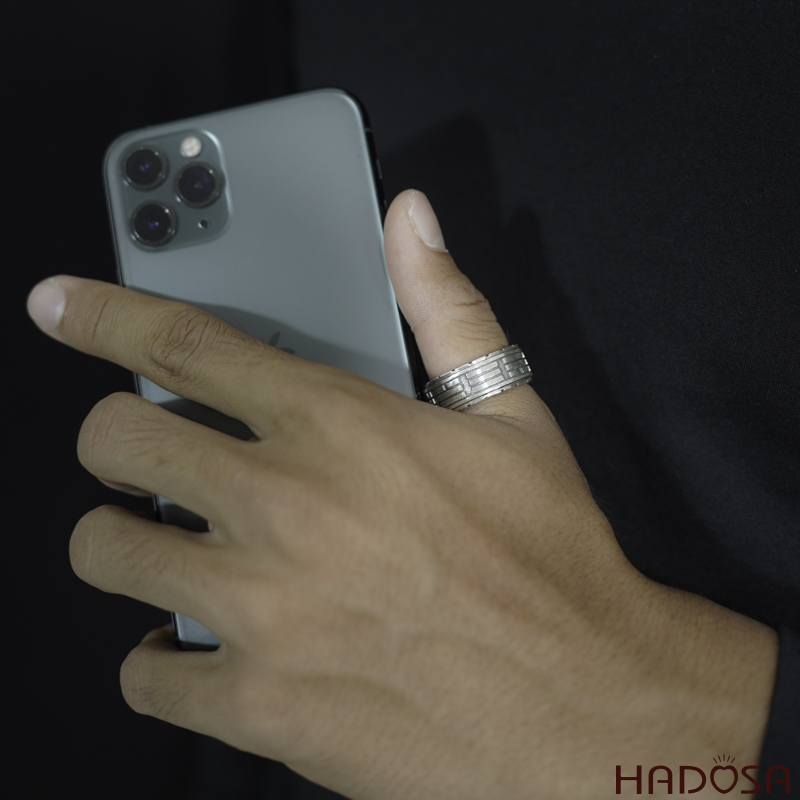 Nhẫn bạc nam Bát Quái bạc Thái