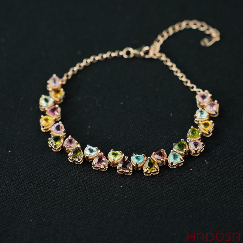 Lắc tay tourmaline 4mm bạc 925