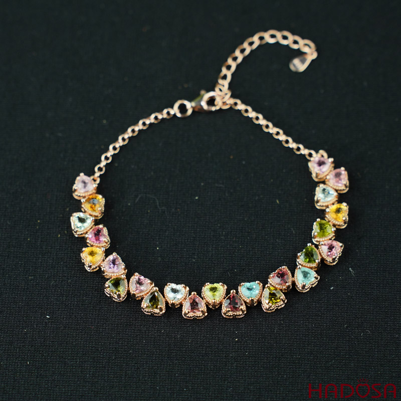 Lắc tay tourmaline 4mm bạc 925