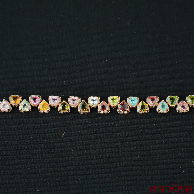 Lắc tay tourmaline 4mm bạc 925