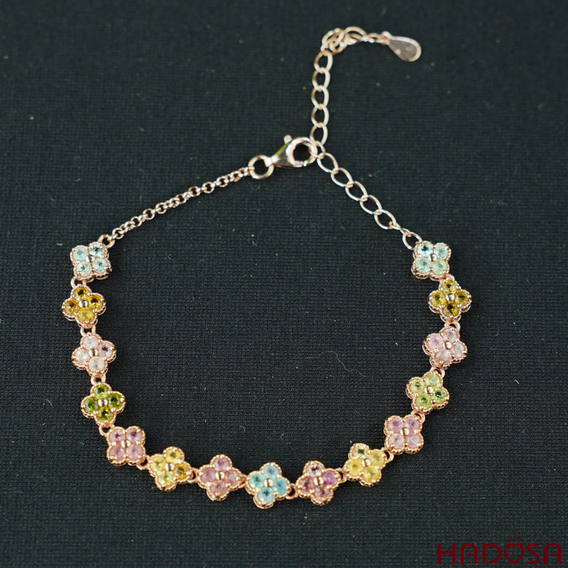 Lắc tay tourmaline 2.3mm bạc 925