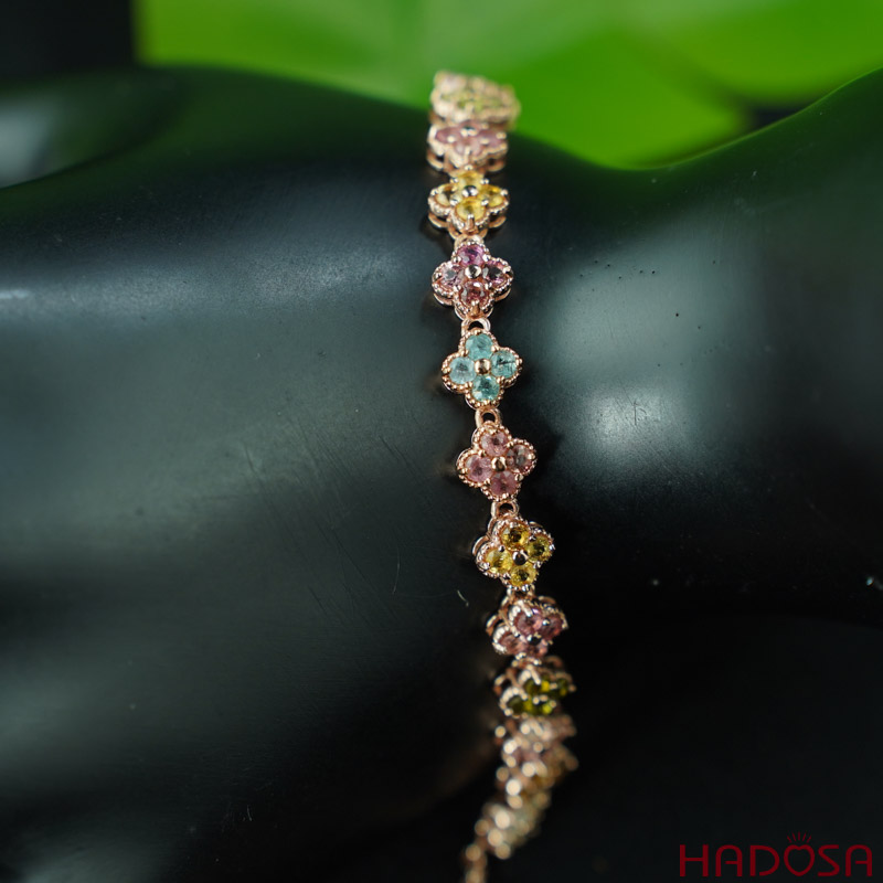 Lắc tay tourmaline 2.3mm bạc 925