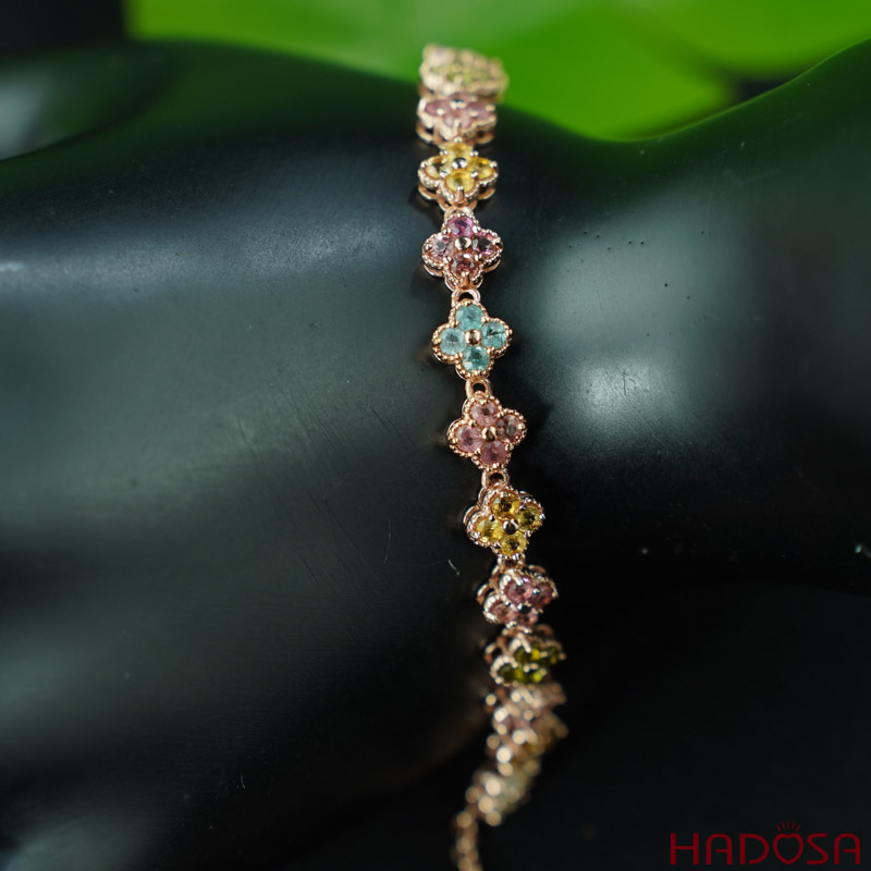 Lắc tay tourmaline 2.3mm bạc 925