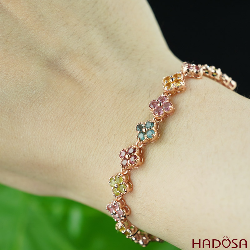 Lắc tay tourmaline 2.3mm bạc 925