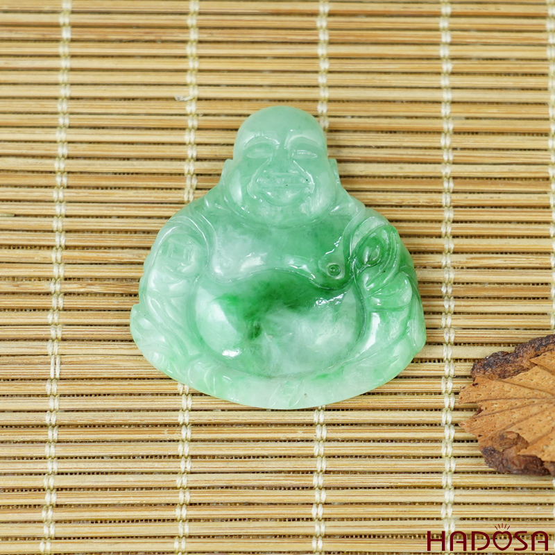 Mặt Di Lặc Cẩm Thạch xanh đậu 36x34mm