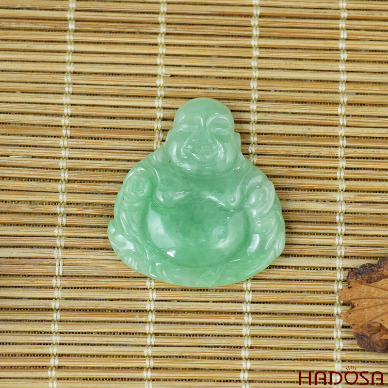 Mặt Di Lặc Cẩm Thạch xanh đậu 31x29mm