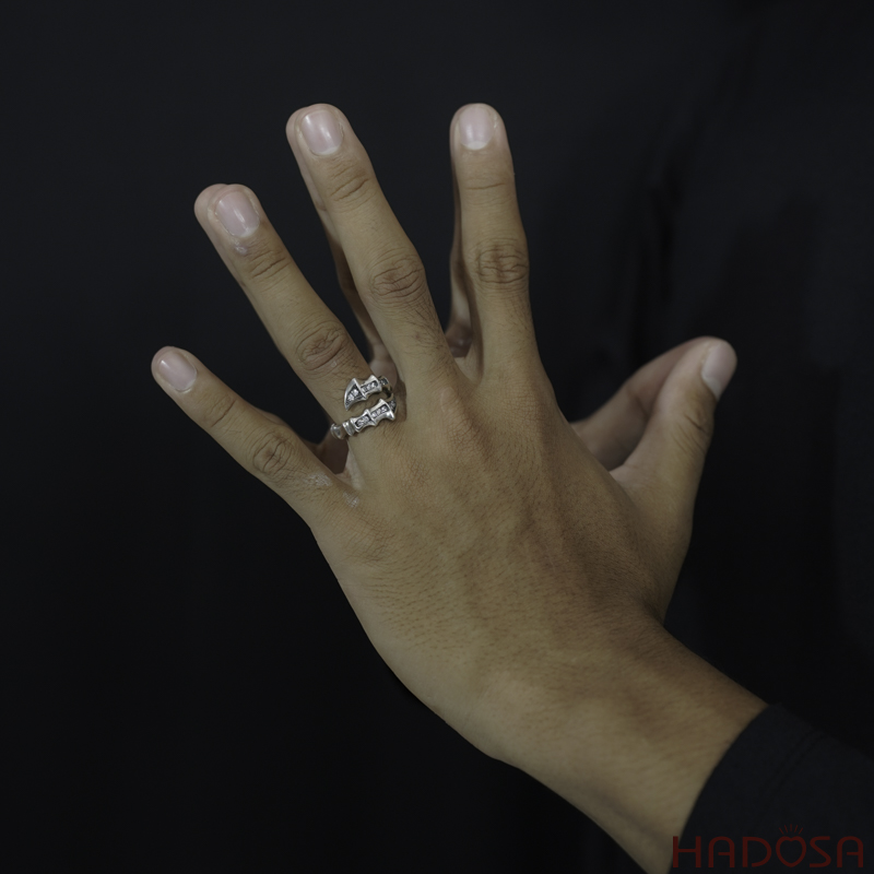 Nhẫn bạc nam hột trắng