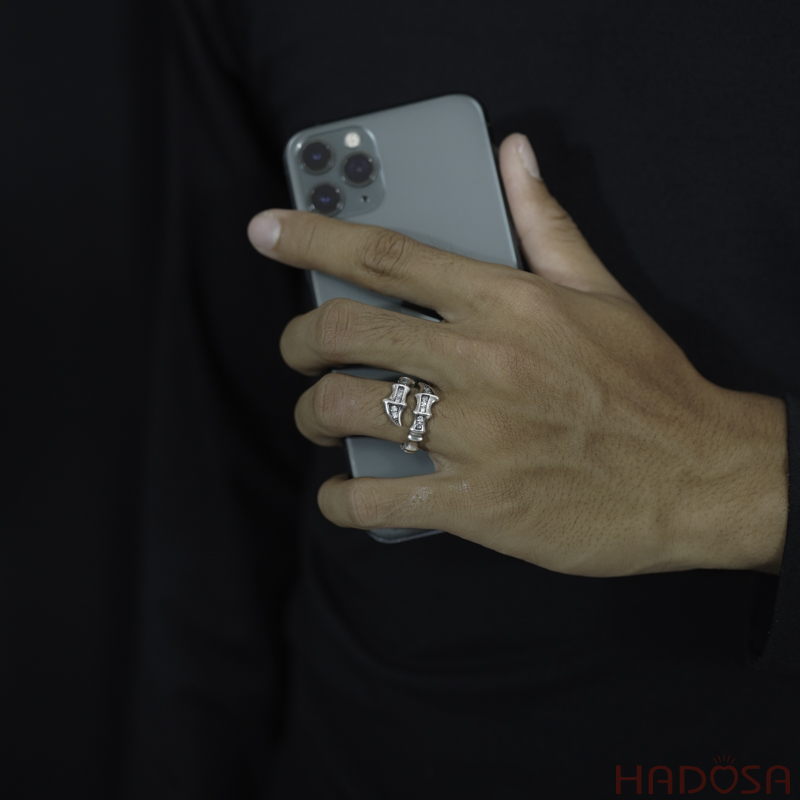 Nhẫn bạc nam hột trắng