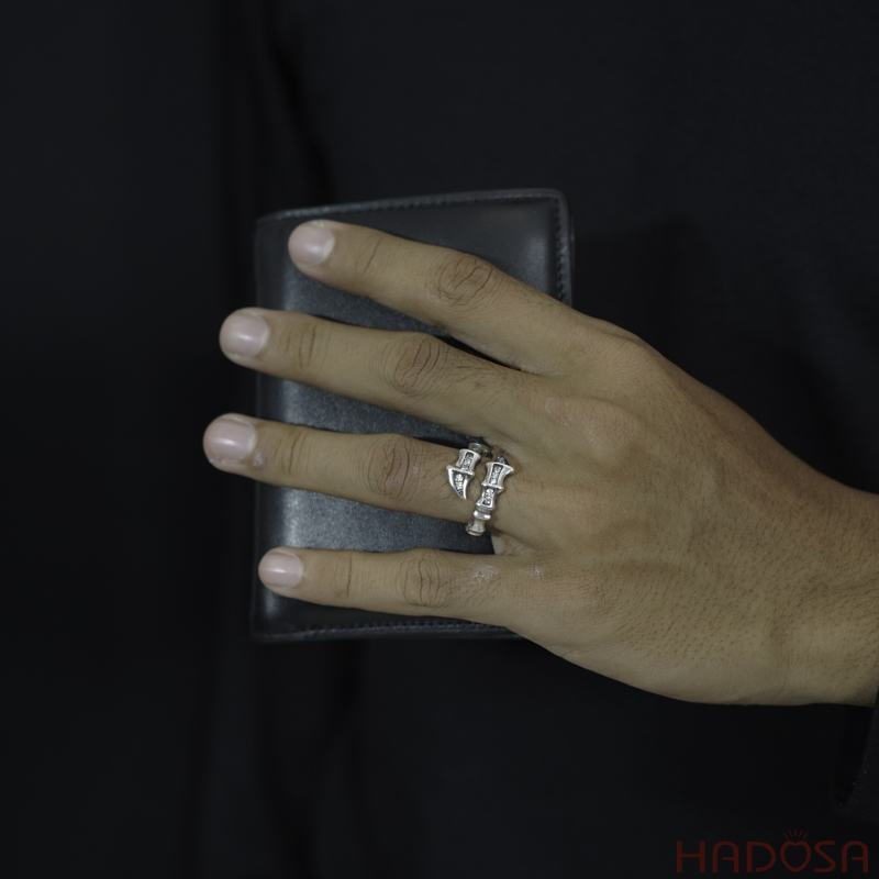 Nhẫn bạc nam hột trắng