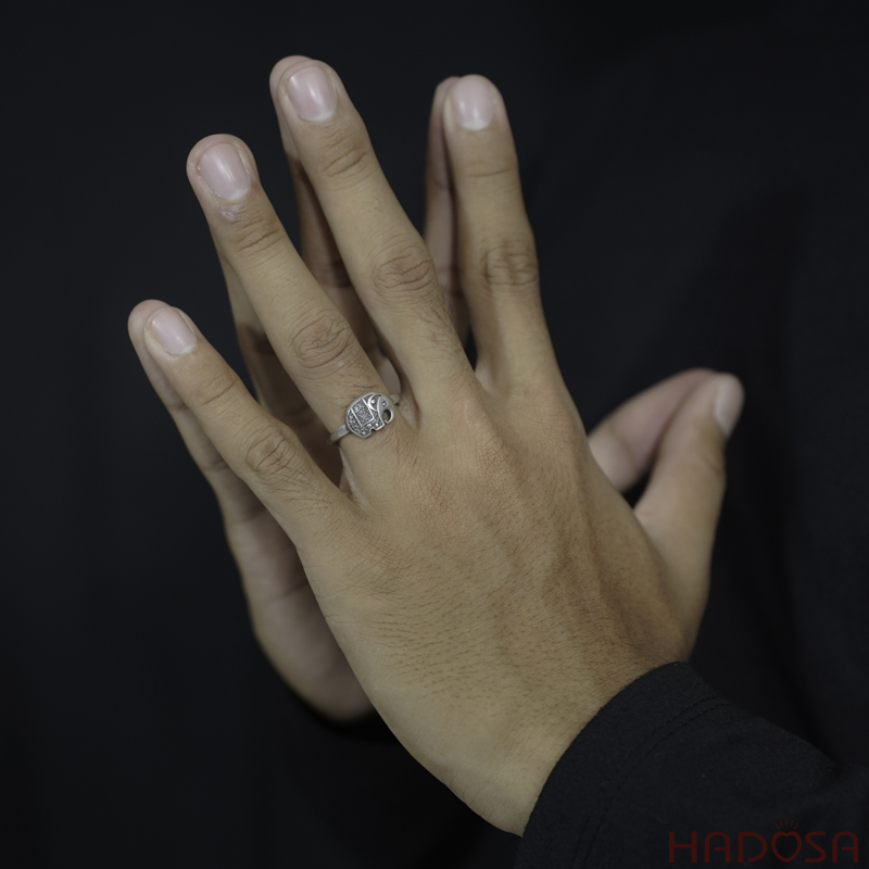 Nhẫn bạc Thái hình Voi