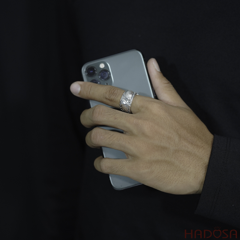 Nhẫn bạc nam phong thủy cá Chép