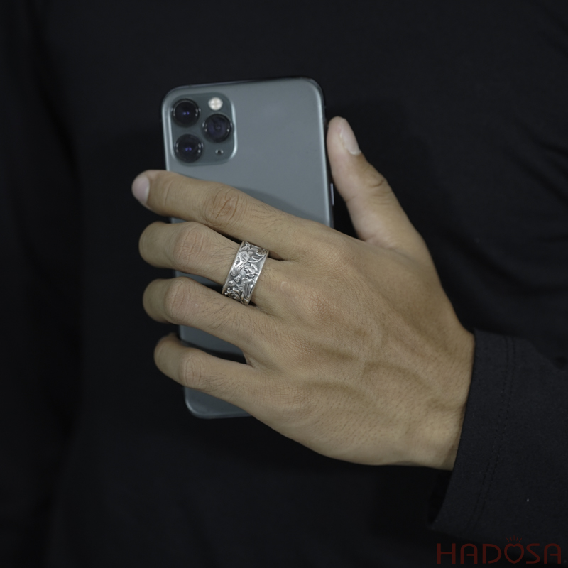 Nhẫn bạc Thái Hoa Sen