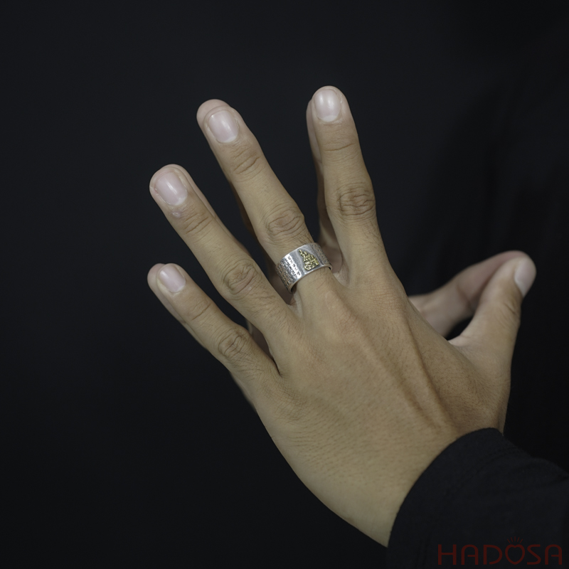 Nhẫn bạc Thái Phật bản mệnh Bất Động Minh Vương