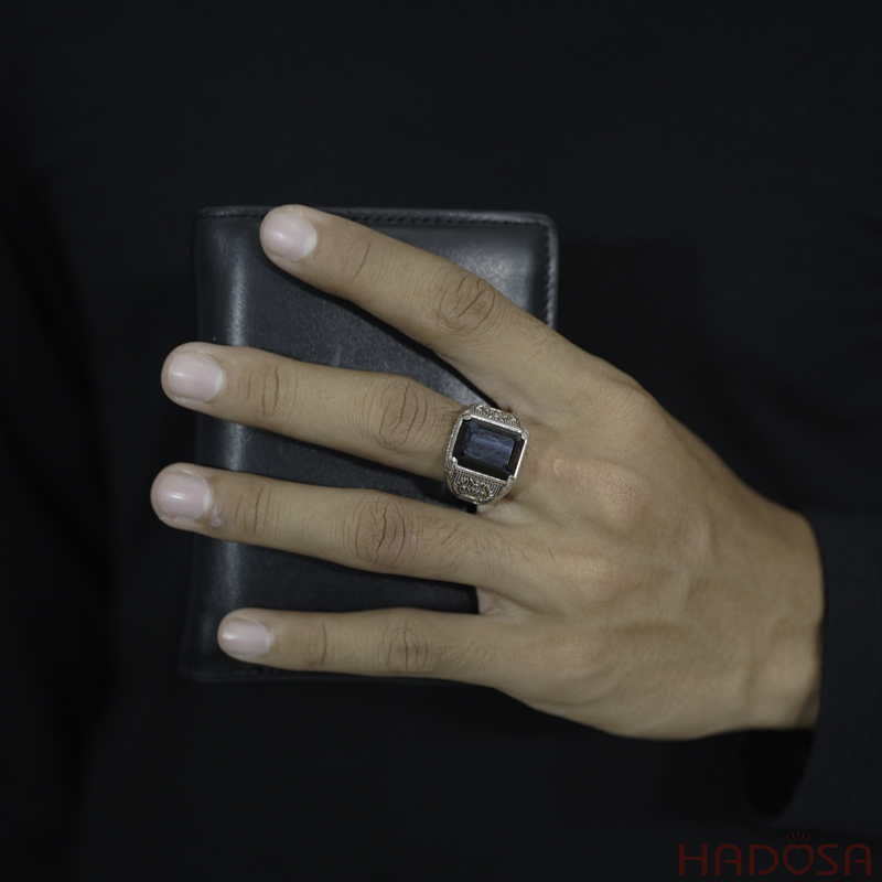 Nhẫn bạc nam mặt đá