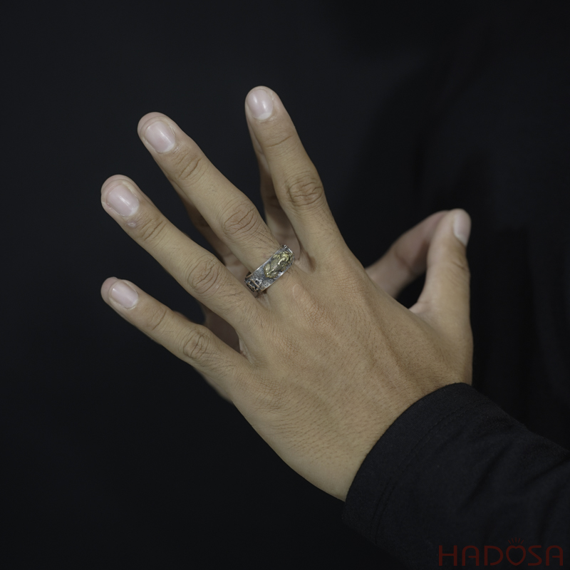 Nhẫn bạc Tỳ Hưu nổi 3D