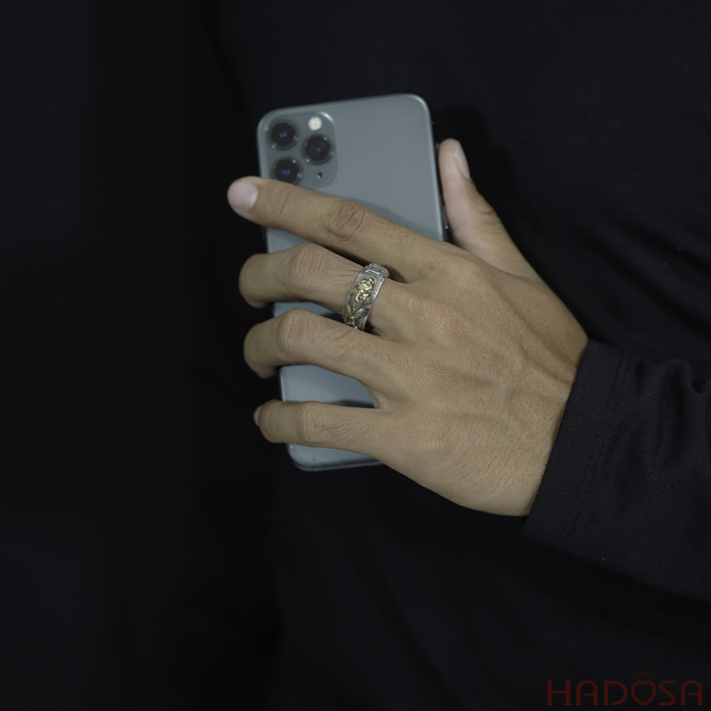 Nhẫn bạc Tỳ Hưu nổi 3D