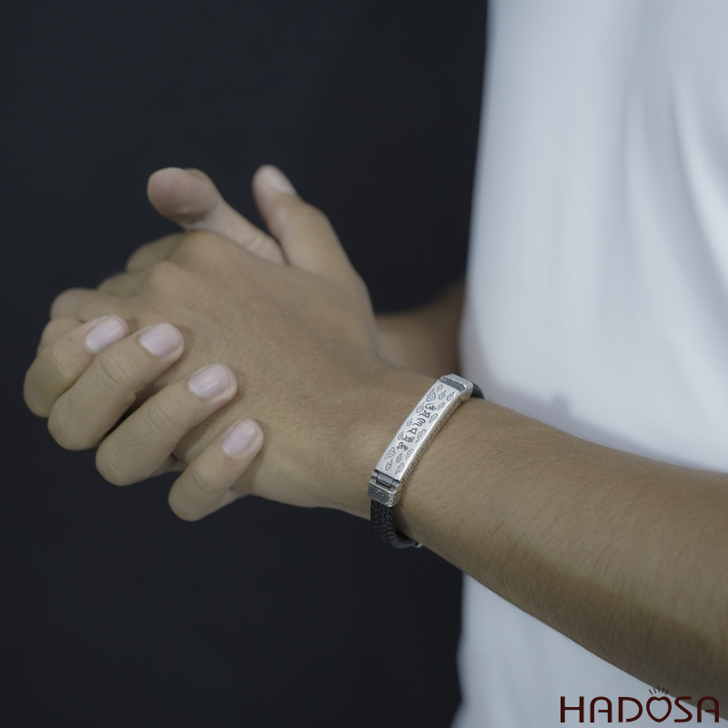 Vòng tay da bạc Thái