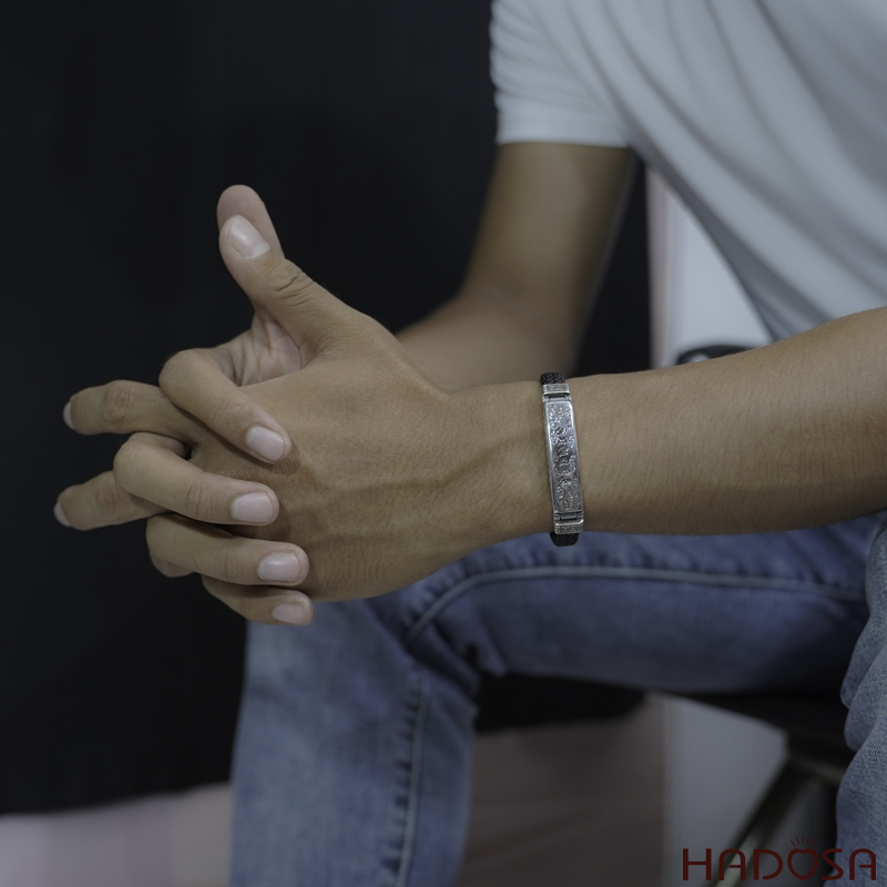 Vòng tay da bạc Thái