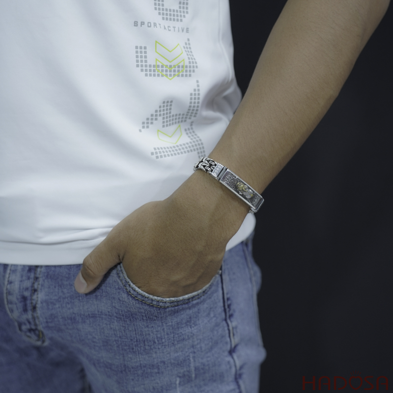 Vòng bạc tay nam Tỳ Hưu Tài Lộc