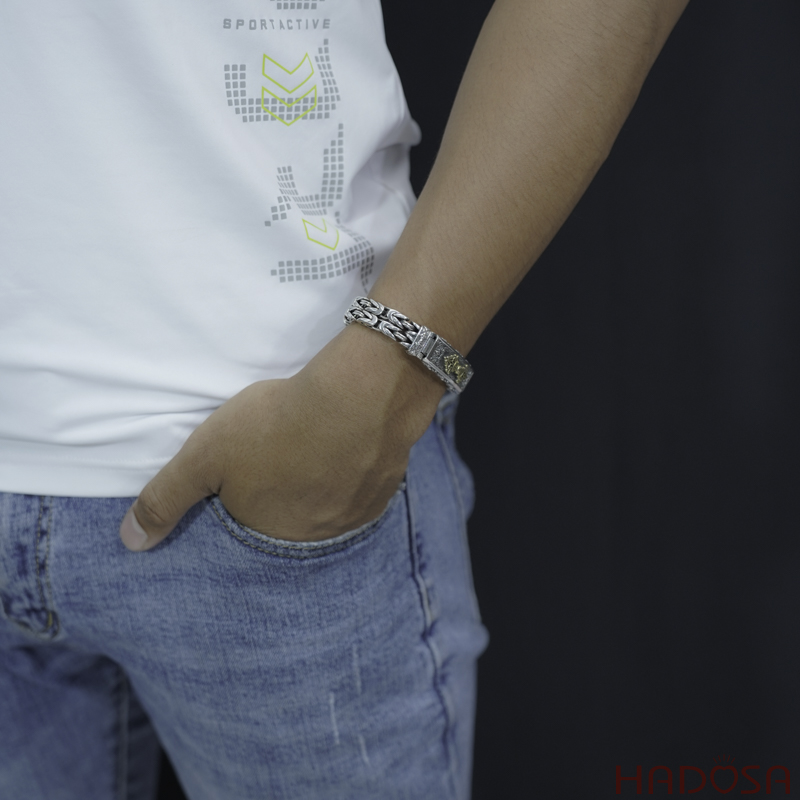 Lắc tay bạc nam chuỳ Kim Cang