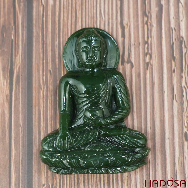 Mặt Ngọc Bích Phật Thích Ca cao cấp 42*56*10mm