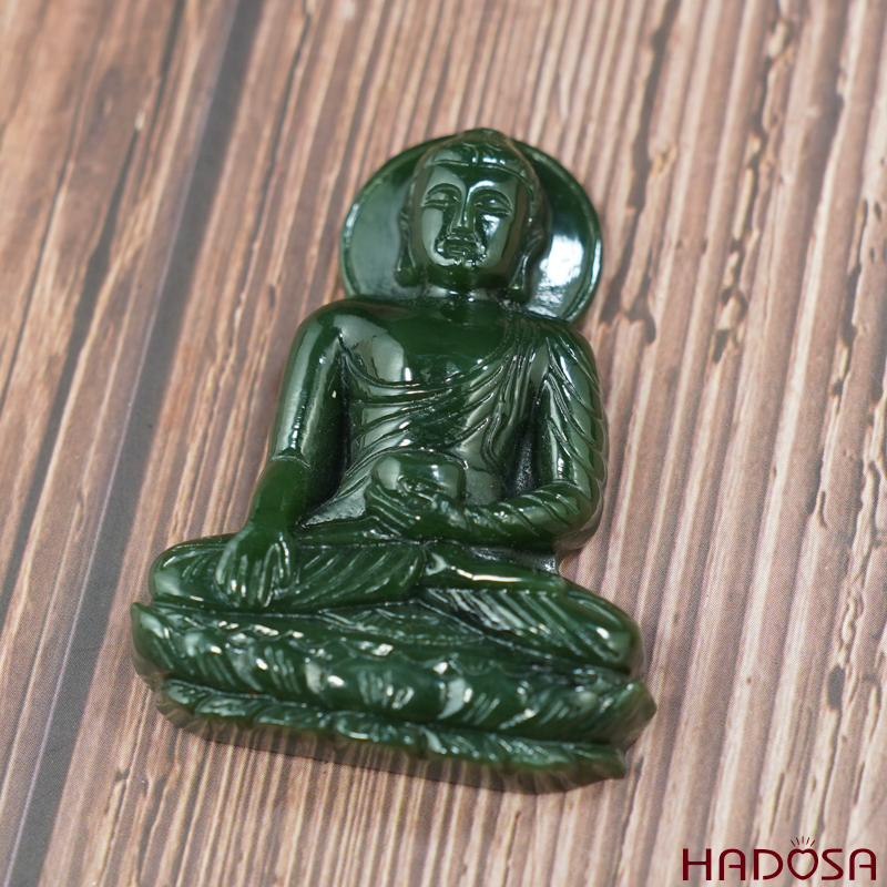 Mặt Ngọc Bích Phật Thích Ca cao cấp 42*56*10mm