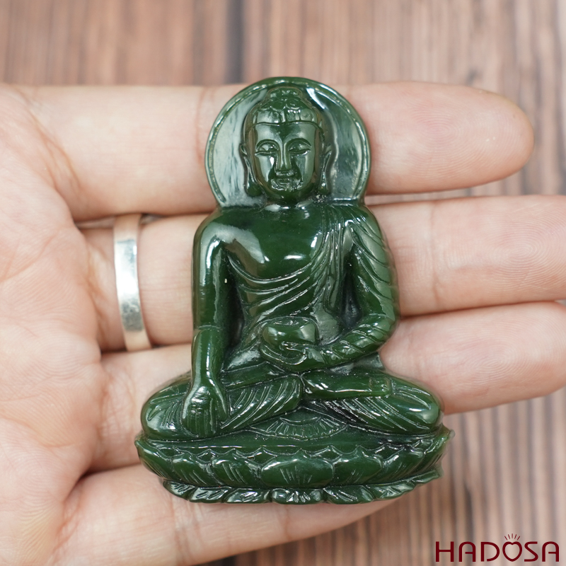 Mặt Ngọc Bích Phật Thích Ca cao cấp 42*56*10mm