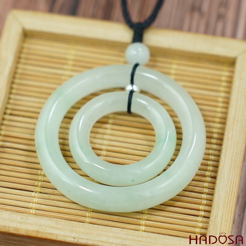 Mặt cẩm thạch song phúc trắng lý 47mm