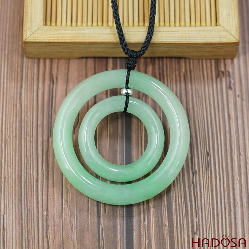 Mặt cẩm thạch song phúc xanh đều 47mm