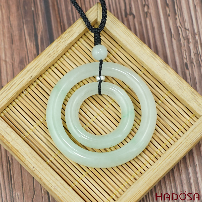 Mặt cẩm thạch song phúc trắng lý 47mm