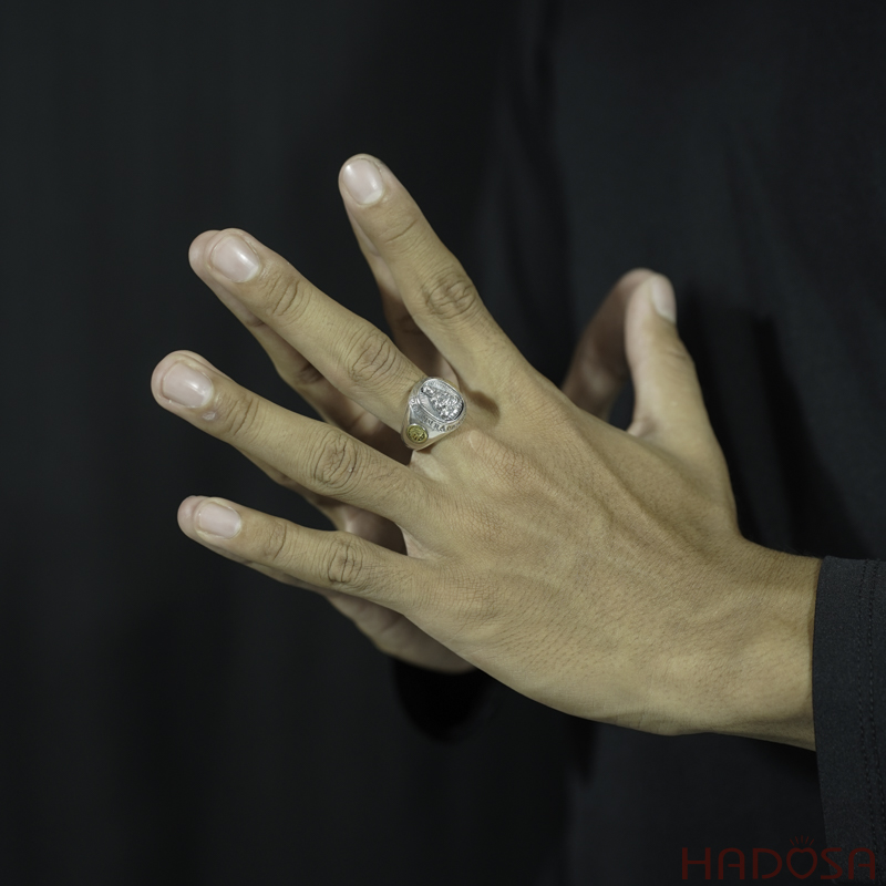 Nhẫn bạc Thái Phật bản mệnh Adida (Tuất, Hợi)