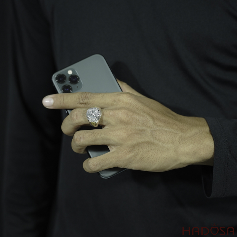 Nhẫn bạc Thái Phật bản mệnh Adida (Tuất, Hợi)