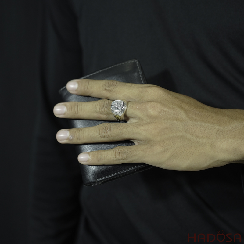 Nhẫn bạc Thái Phật bản mệnh Adida (Tuất, Hợi)