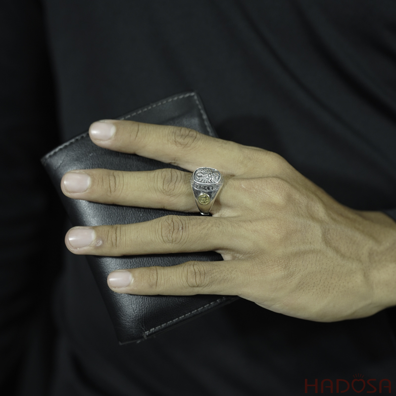 Nhẫn bạc Thái Phật bản mệnh Thiên Thủ Thiên Nhãn (Tý)