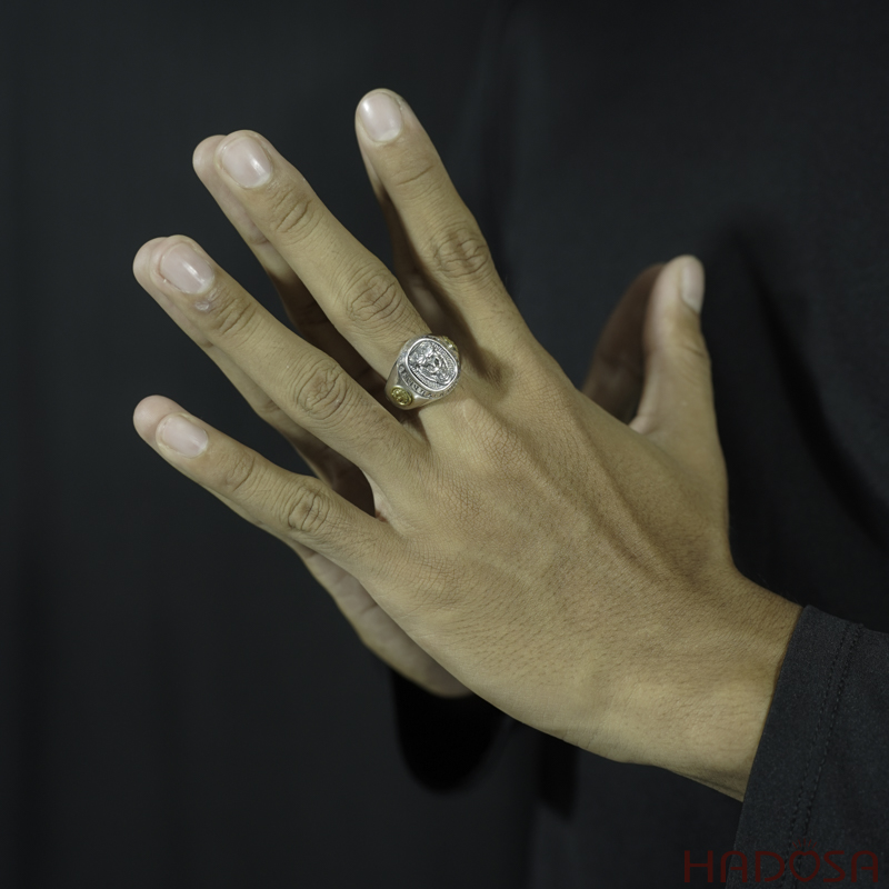 Nhẫn bạc Thái Phật bản mệnh Như Lai Đại Nhật (Mùi, Thân)