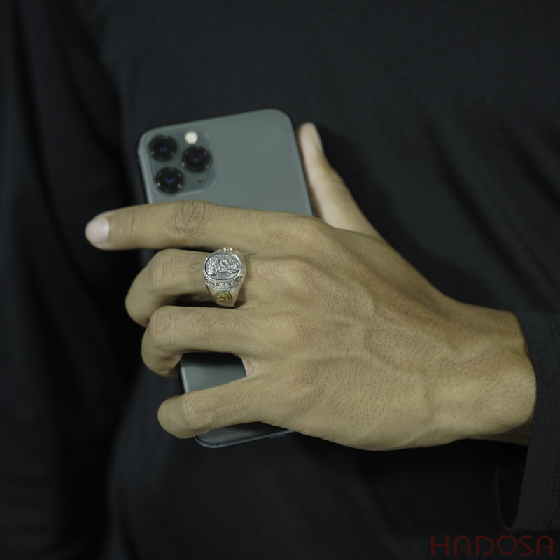 Nhẫn bạc Thái Phật bản mệnh Như Lai Đại Nhật (Mùi, Thân)