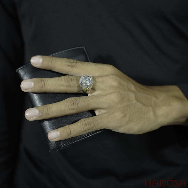 Nhẫn bạc Thái Phật bản mệnh Như Lai Đại Nhật (Mùi, Thân)