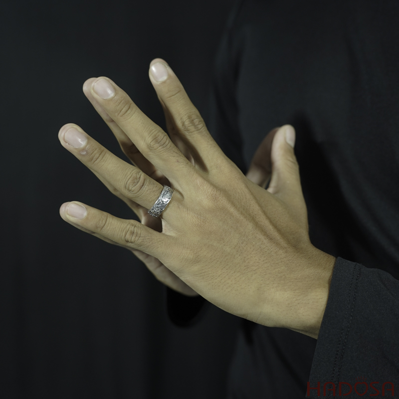 Nhẫn Nam Bạc Thái Hoa Điểu Tự Nhiên