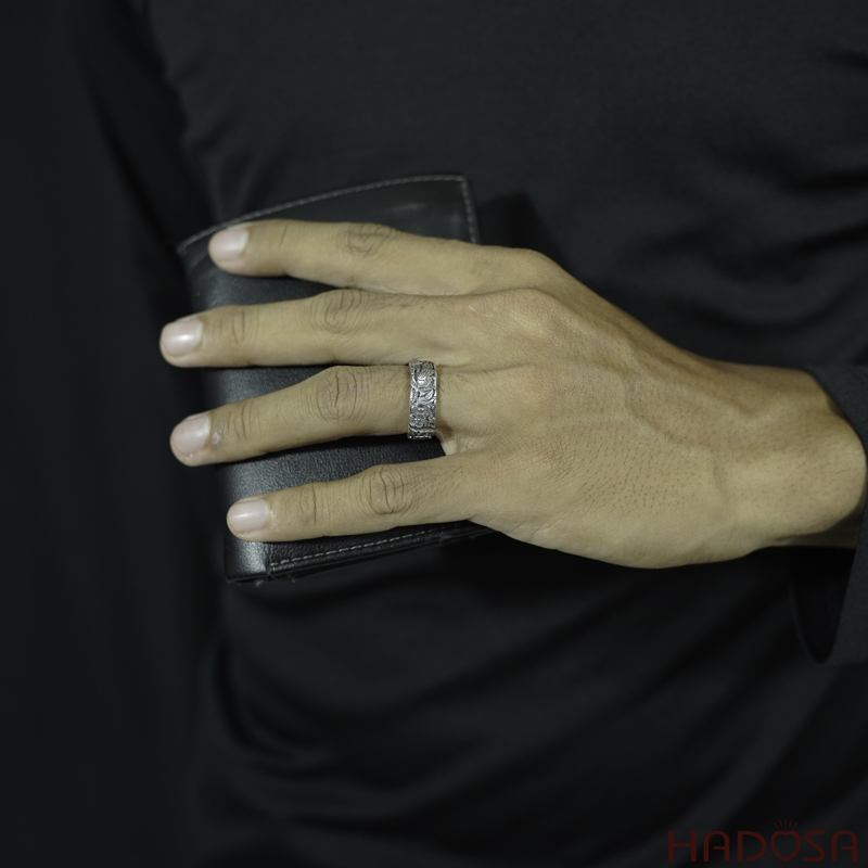 Nhẫn Nam Bạc Thái Hoa Điểu Tự Nhiên