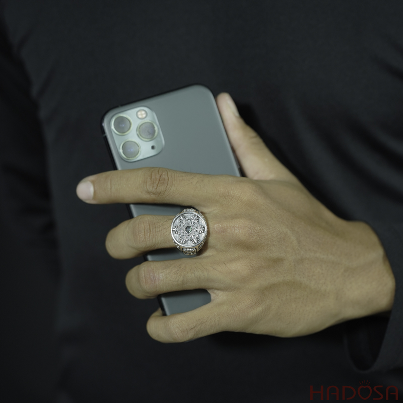 Nhẫn bạc nam bông tuyết