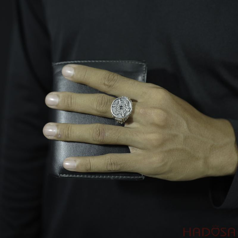 Nhẫn bạc nam bông tuyết