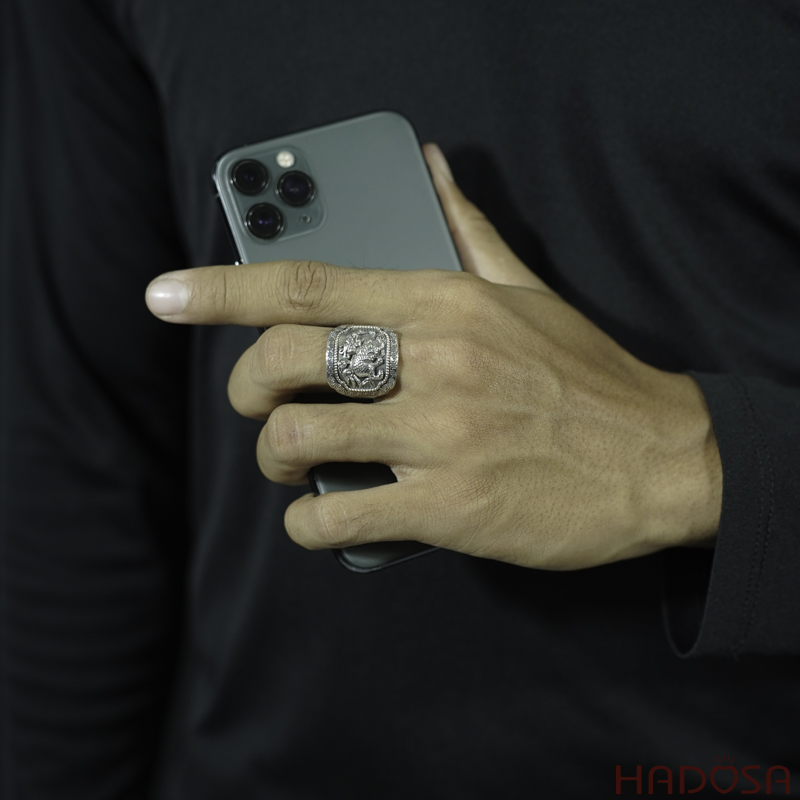 Nhẫn bạc thái nam Kỳ Lân