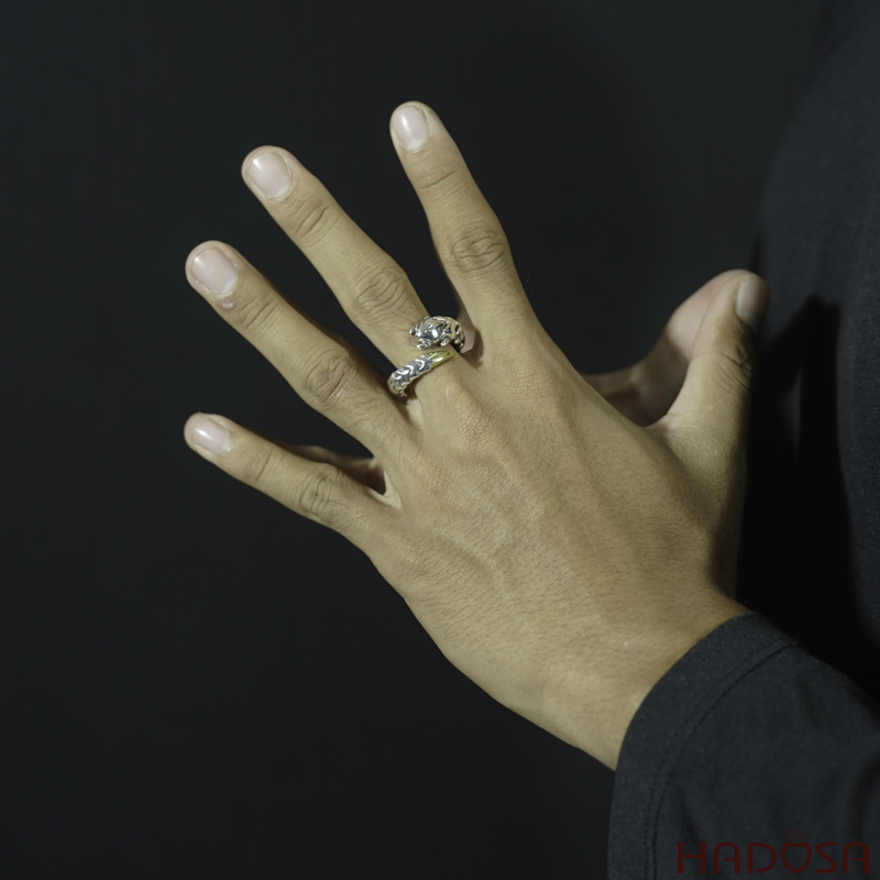 Nhẫn bạc nam 925 xương Rồng