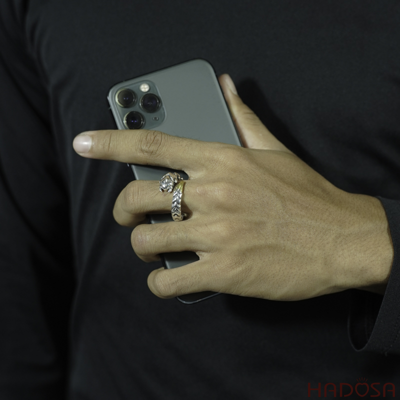 Nhẫn bạc nam 925 xương Rồng