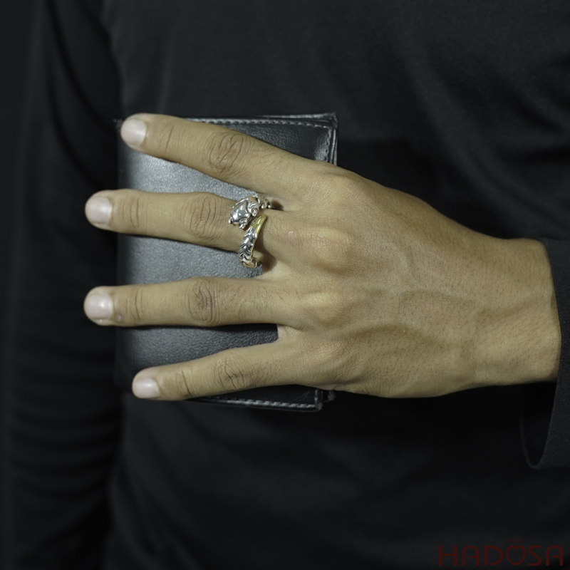 Nhẫn bạc nam 925 xương Rồng